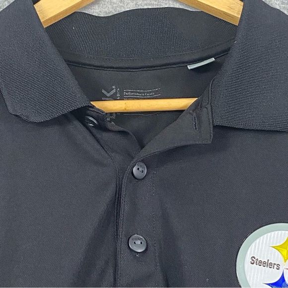 Pittsburgh Steelers C-Buk by Cutter & Buck Mens Black Short Sleeve Polo Sz XXL - Picture 4 of 10